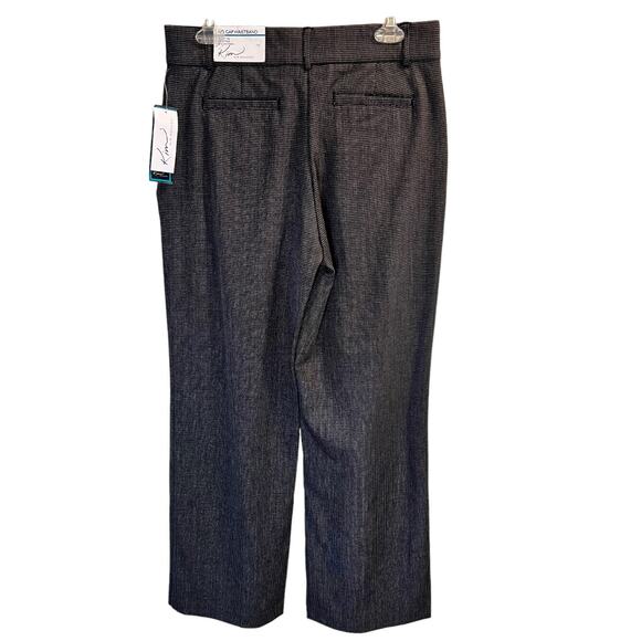 Kim Rogers Black Textured Slacks Flat Front Straight Leg Dress Pants Size 8 NWT - Picture 13 of 14